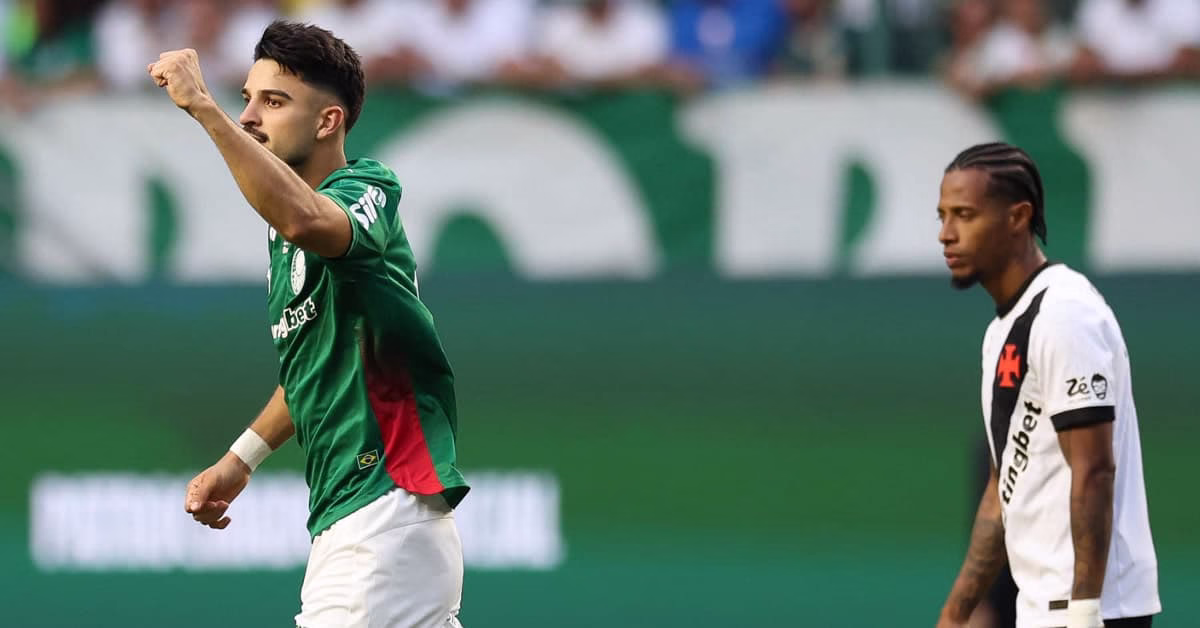 Palmeiras acorda no segundo tempo, goleia o Vasco e abre 6 pontos para o segundo colocado